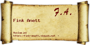 Fink Anett névjegykártya